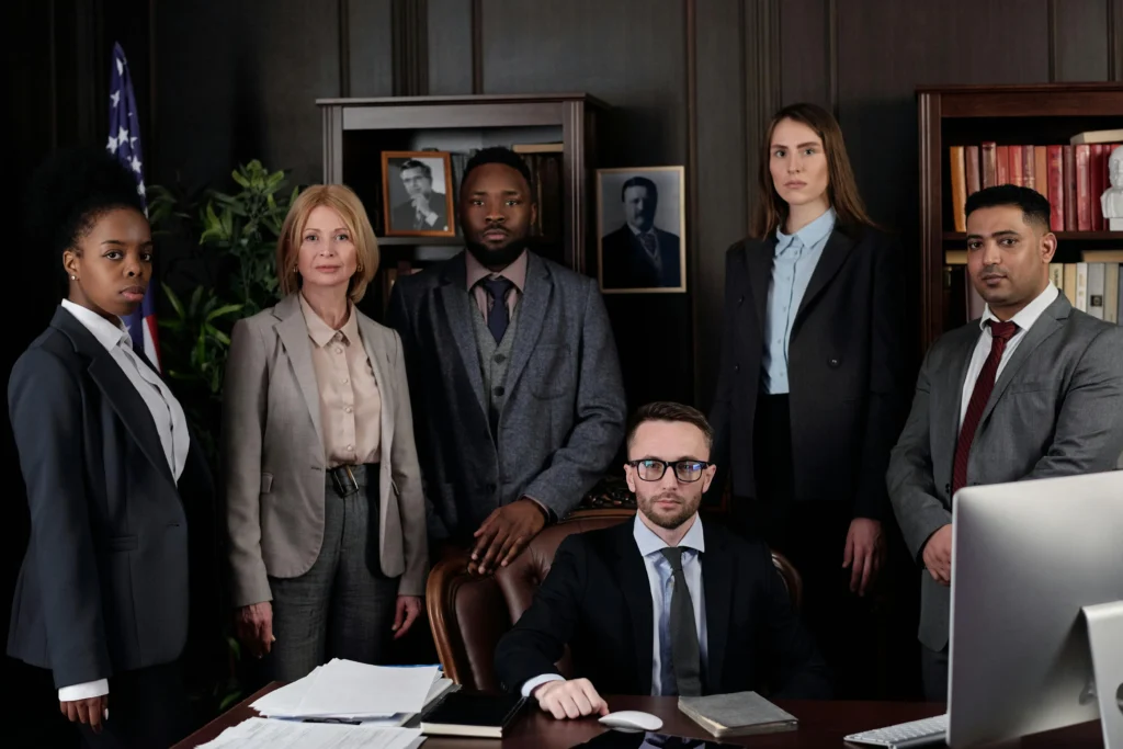 Team of criminal defense attorneys in a law office, available for Romeo and Juliet Law consultations